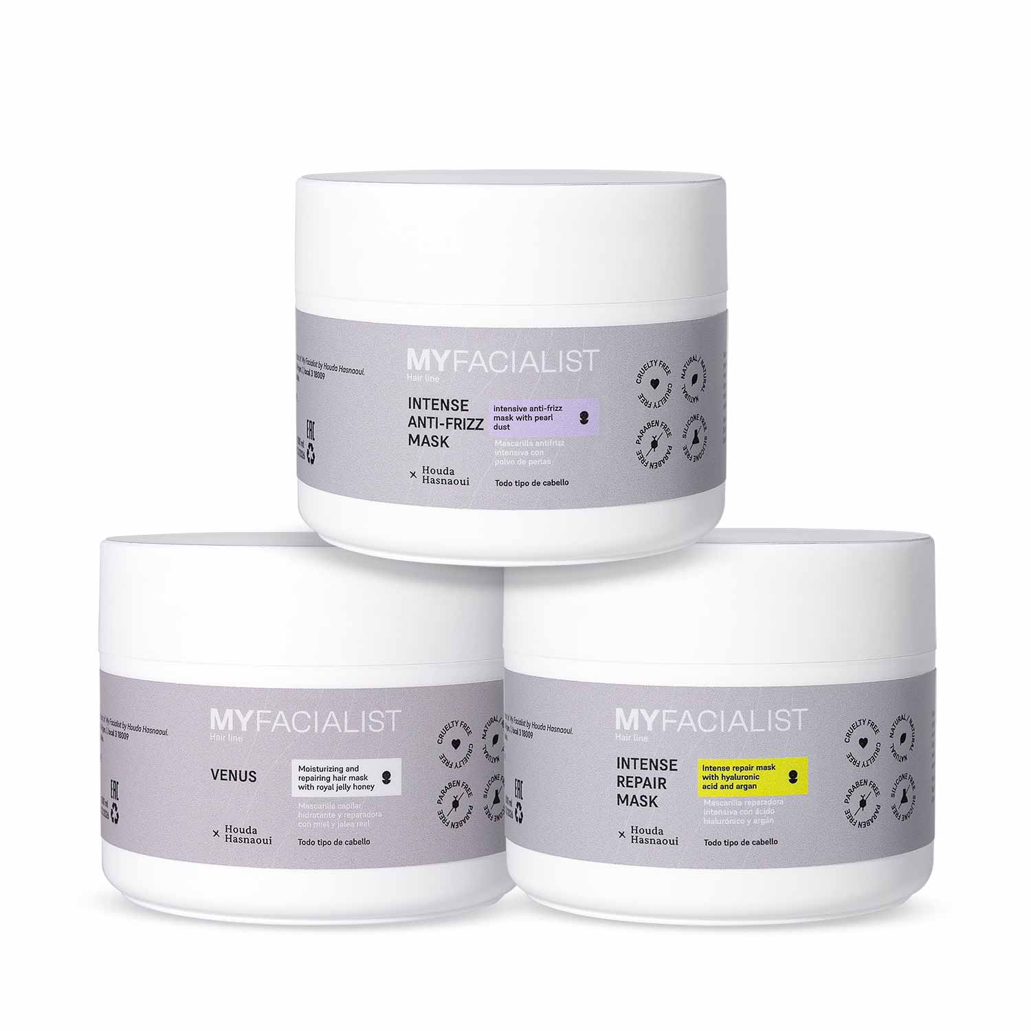 INTENSIVE REPAIR MASK + INTENSIVE ANTI-FRIZZ MASK + VENUS 1 INTENSIVE REPAIR MASK + INTENSIVE ANTI-FRIZZ MASK + VENUS